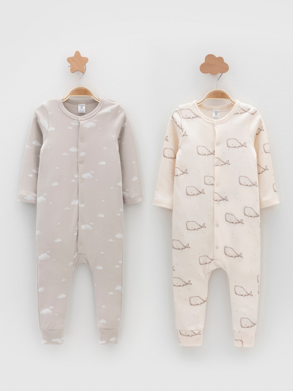 Комбинезон для новорожденных, артикул: К 6535-2уп, цвет: светло-бежевый