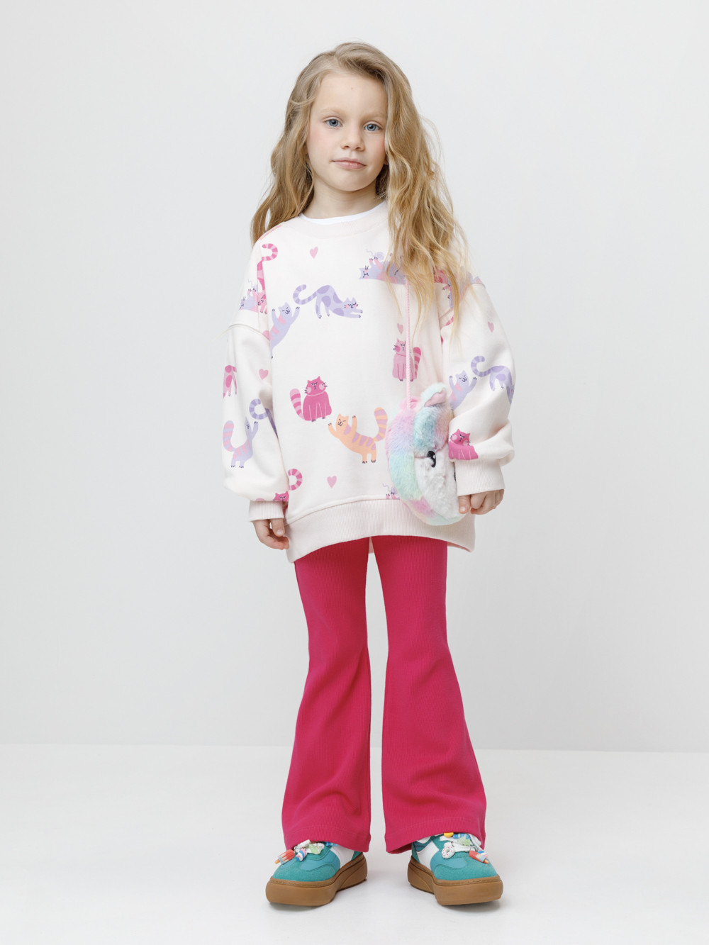 Брюки для девочки, артикул: МП 400968, цвет: фиолетовый