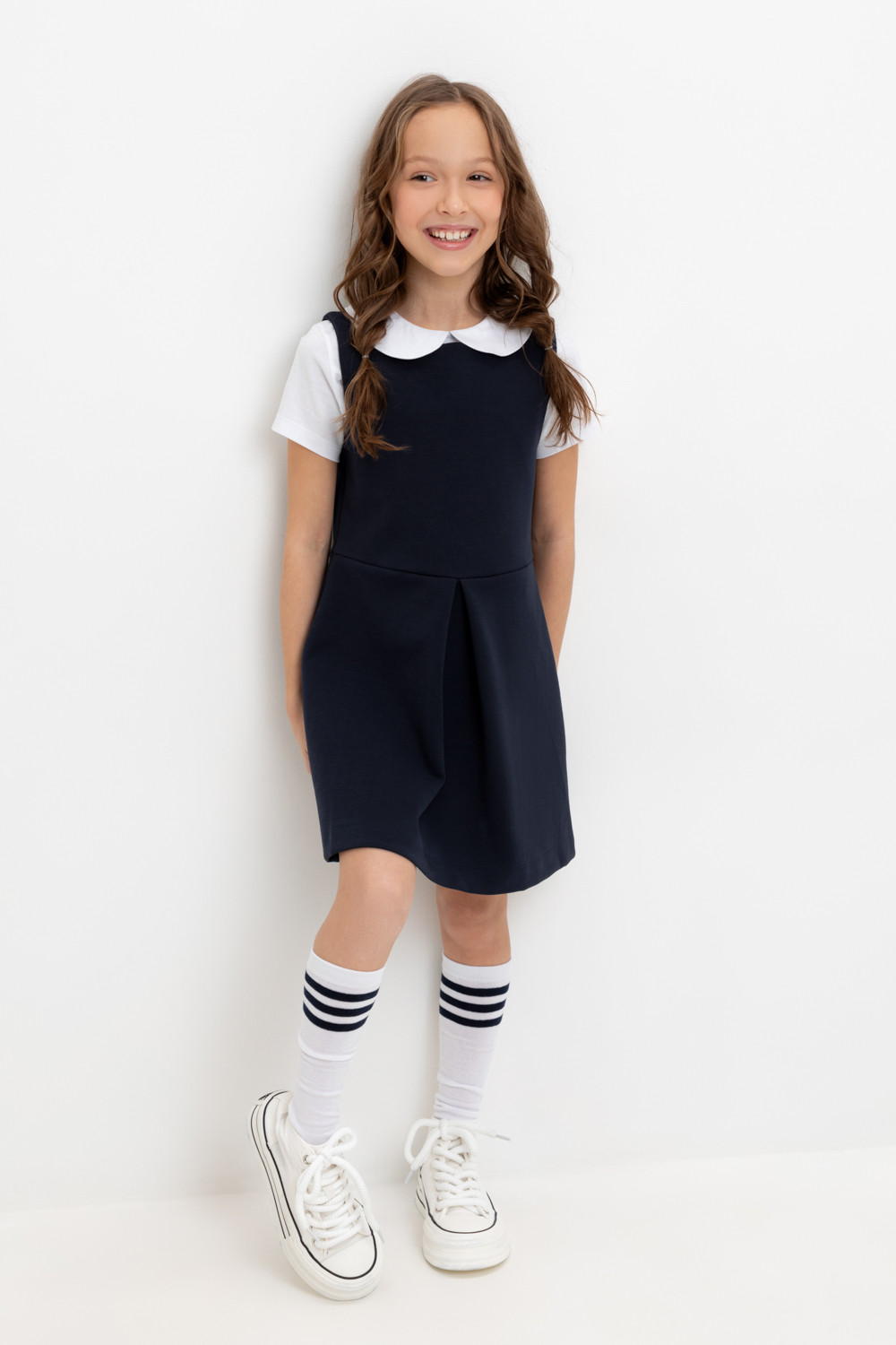 Сарафан для девочки, артикул: К 5886, цвет: синий