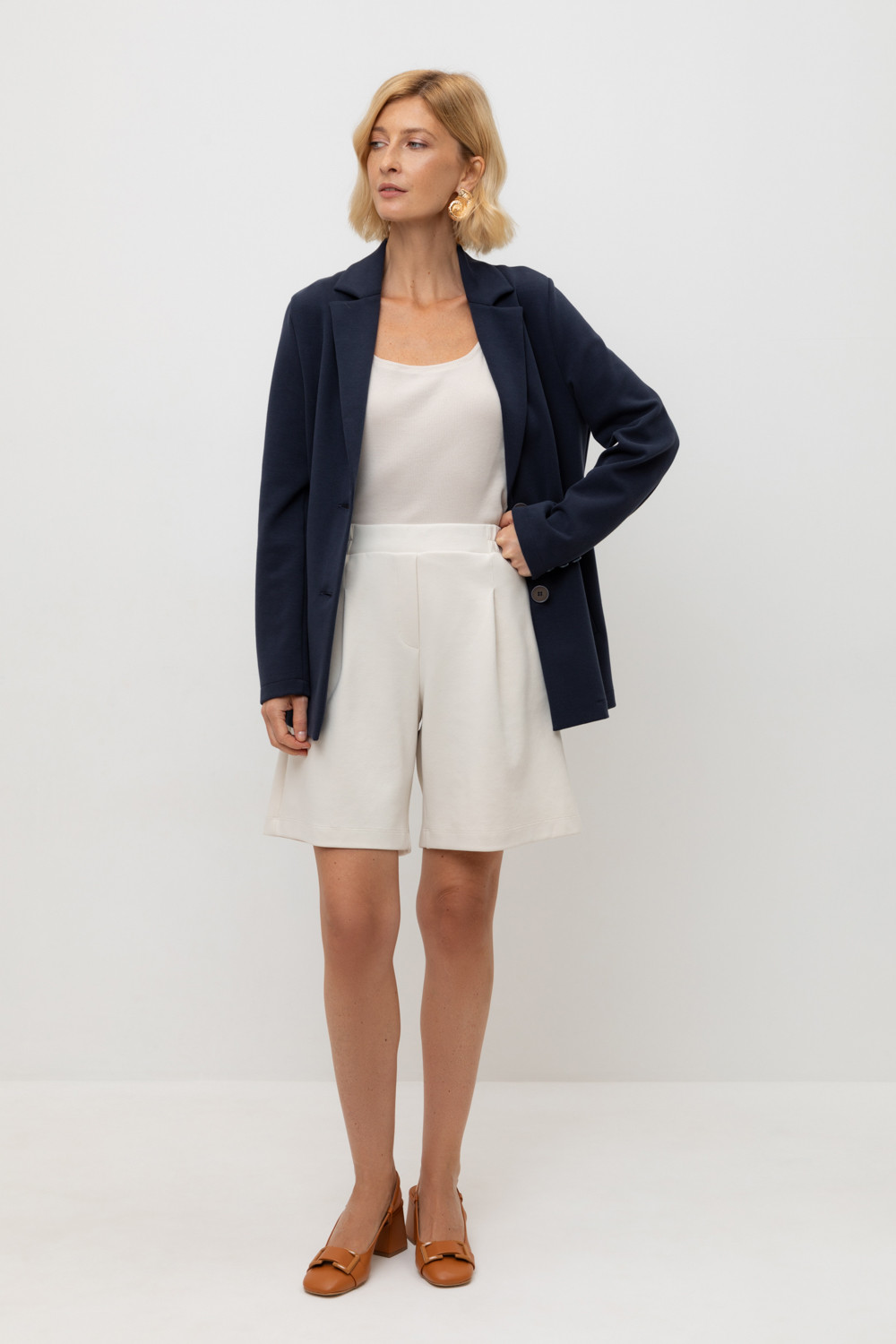 Шорты женские для мам, артикул: ЕВТ 4140, цвет: светло-бежевый