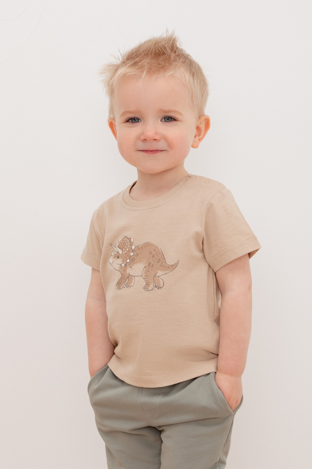 Футболка для мальчика, артикул: КР 302155/1, цвет: бежевый