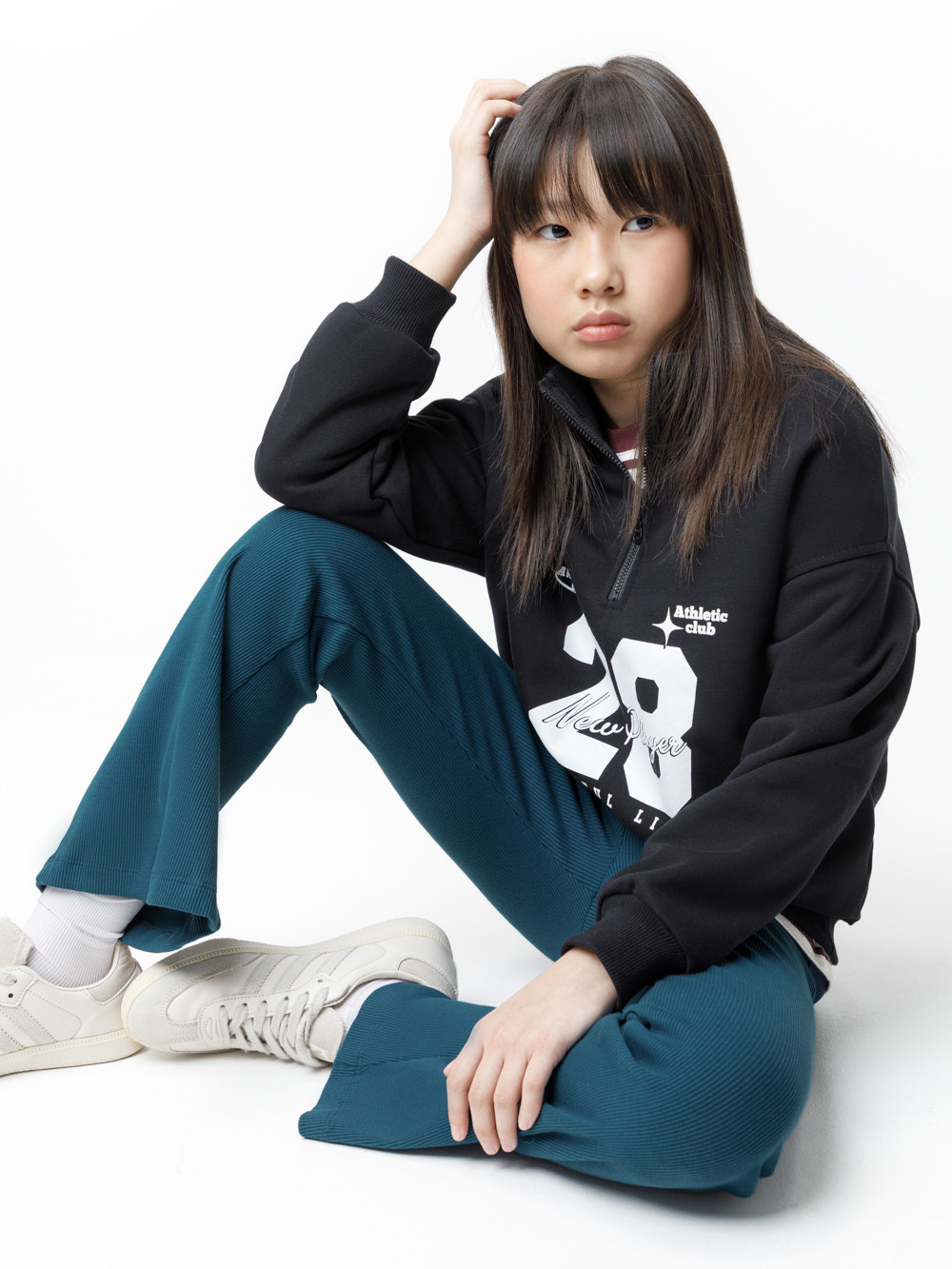 Брюки для девочки, артикул: МП 400968, цвет: зеленый