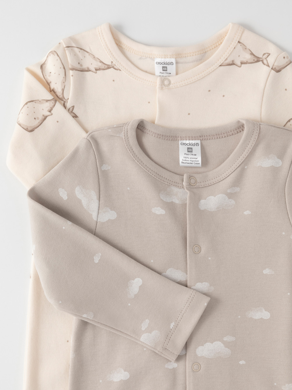 Комбинезон для новорожденных, артикул: К 6535-2уп, цвет: светло-бежевый, фото 2