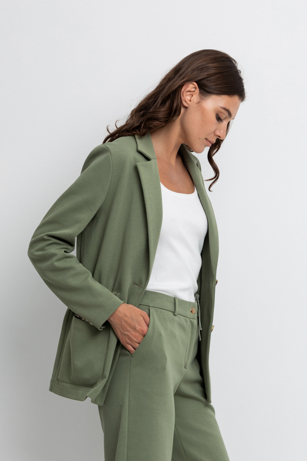 Жакеты, куртки женские для мам, артикул: ЕВТ 3218, цвет: хаки, фото 3