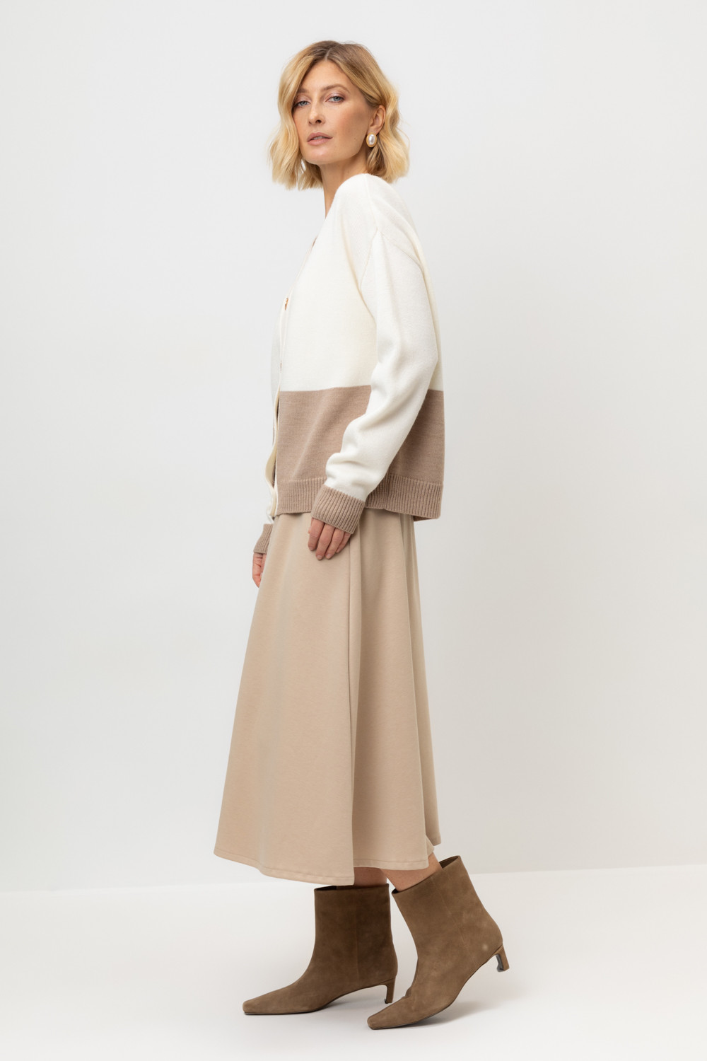 Юбки женские для мам, артикул: ЕВТ 7023, цвет: бежевый, фото 3