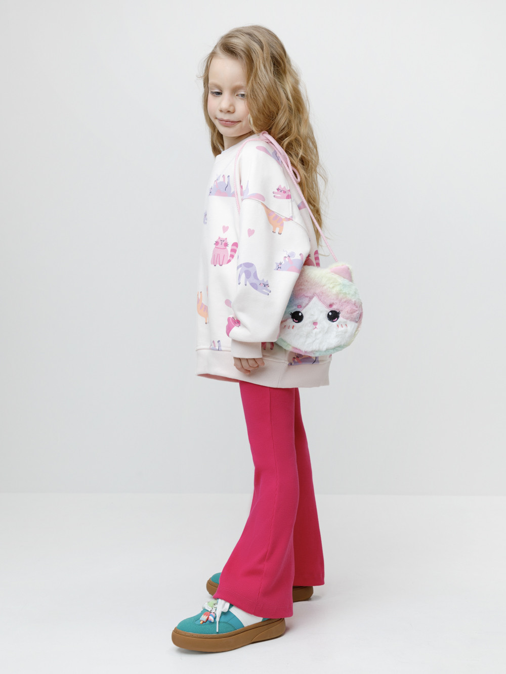 Брюки для девочки, артикул: МП 400968, цвет: фиолетовый, фото 3