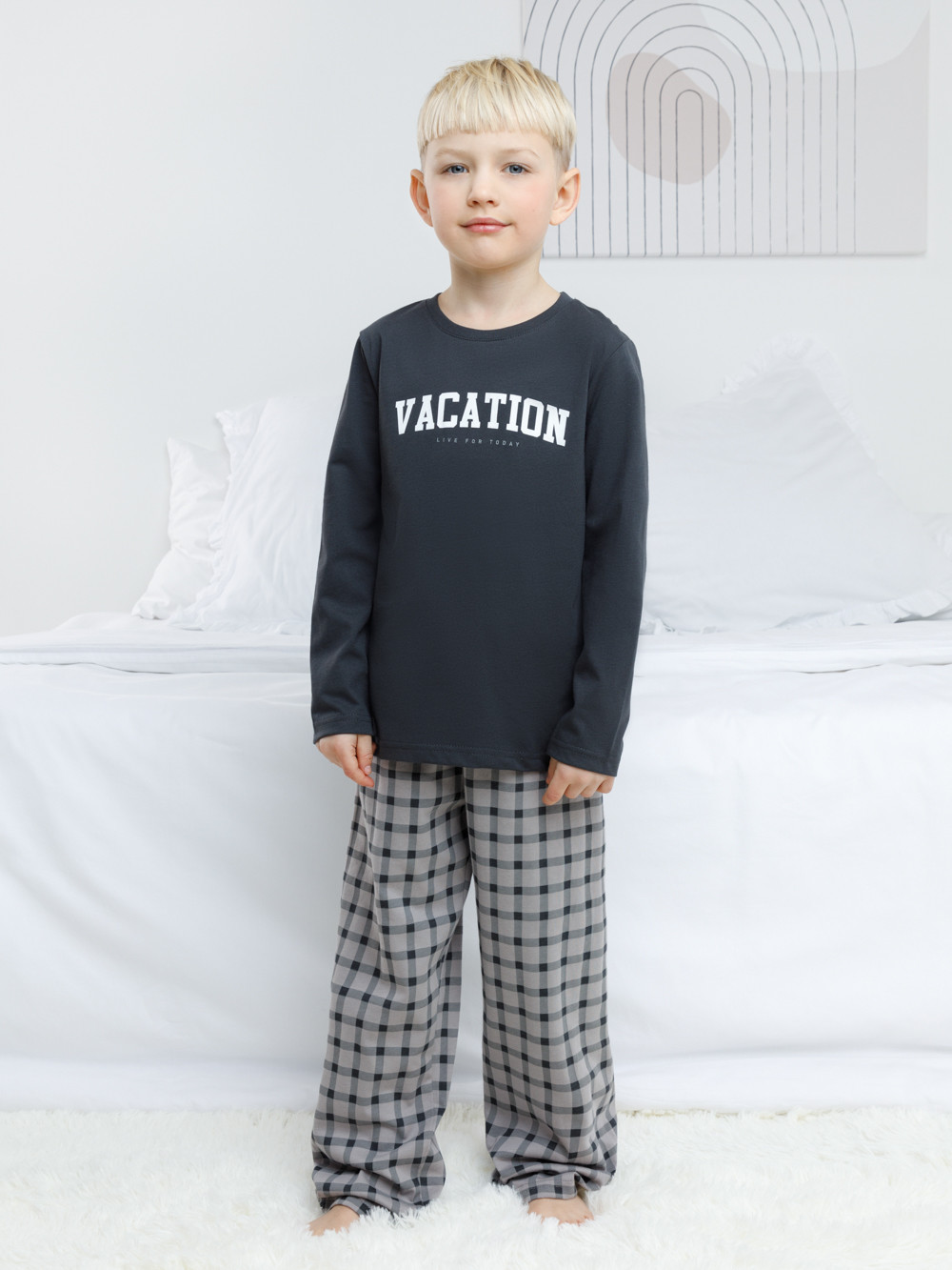 Пижама для мальчика, артикул: К 1600, цвет: черный3, фото 2