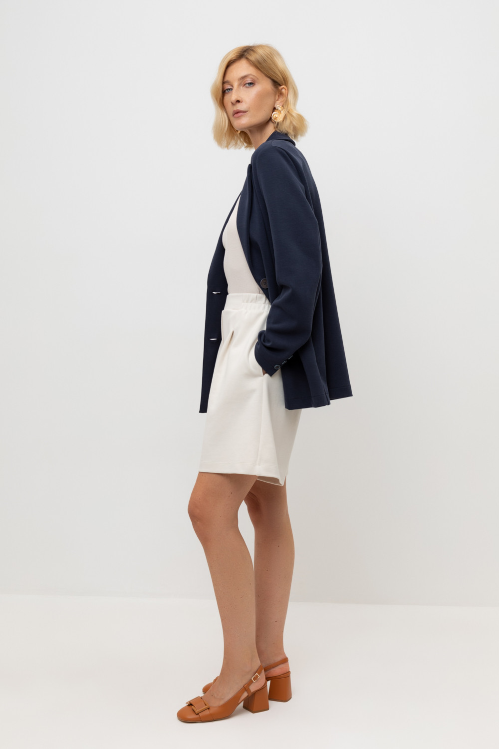 Шорты женские для мам, артикул: ЕВТ 4140, цвет: светло-бежевый, фото 3