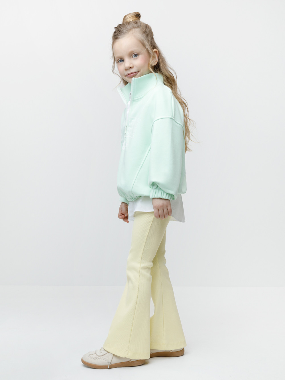 Брюки для девочки, артикул: МП 400968, цвет: желтый, фото 3