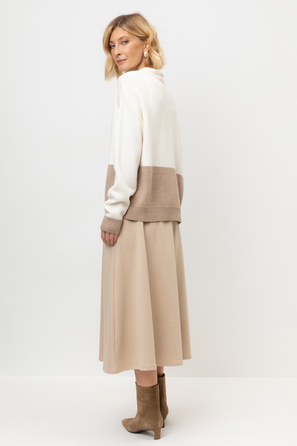 Юбки женские для мам, артикул: ЕВТ 7023, цвет: бежевый, фото 4