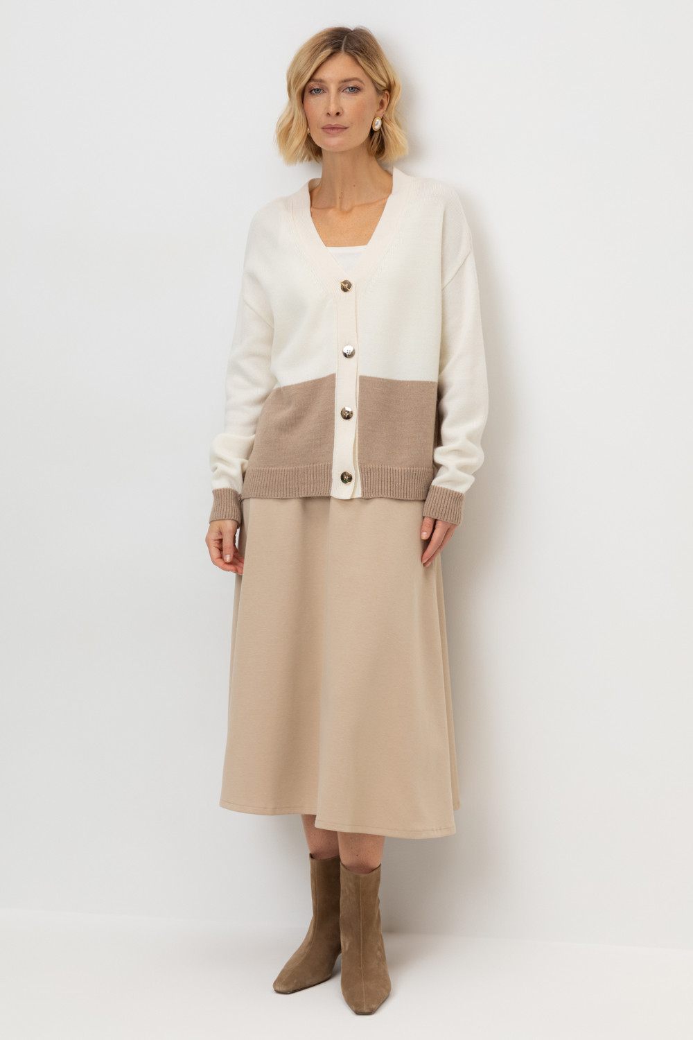 Юбки женские для мам, артикул: ЕВТ 7023, цвет: бежевый, фото 5
