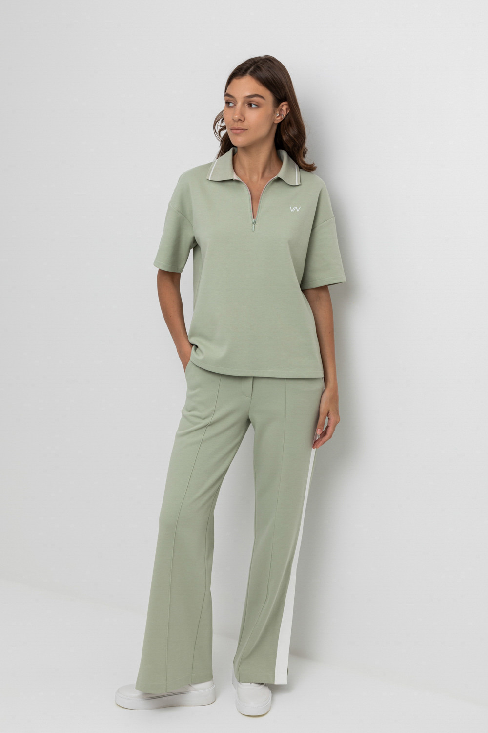 Брюки женские для мам, артикул: ЕВТ 4083, цвет: хаки, фото 5