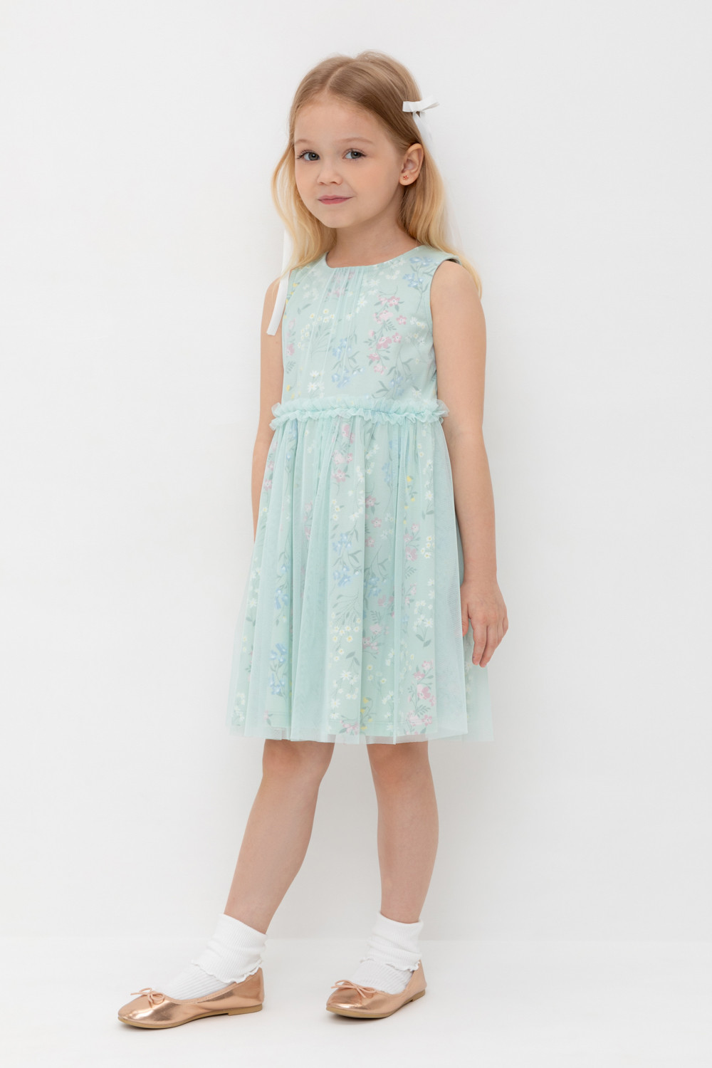 Платье для девочки, артикул: КР 5734-1, цвет: голубой, фото 5