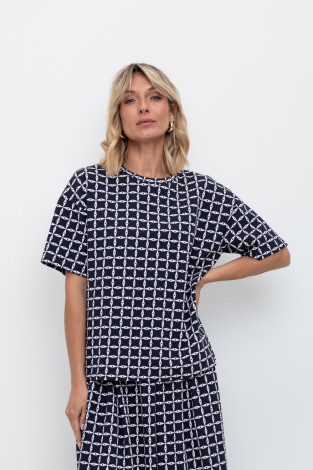 Футболки женские для мам, артикул: ЕВТ 3197, цвет: темно-синий