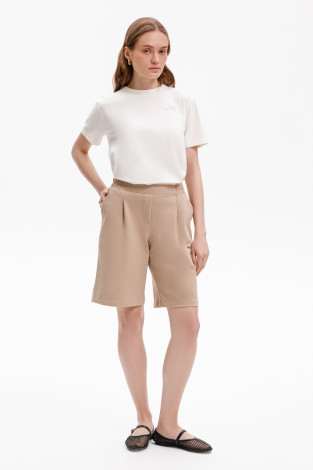 Шорты женские для мам, артикул: ЕВТ 4138, цвет: бежевый