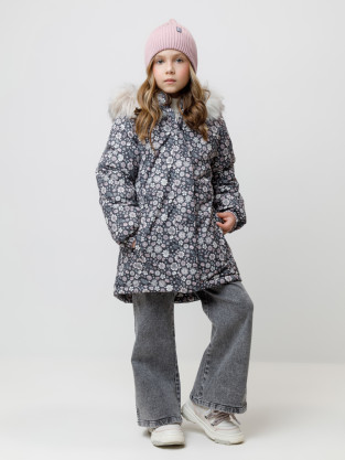 Куртка для девочки, артикул: ВК 38122/н/3 УЗГ, цвет: темно-серый