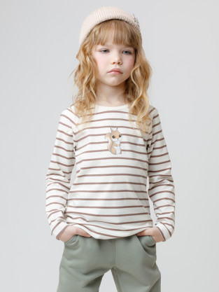 Лонгсливы для девочки, артикул: КР 302901, цвет: сахар