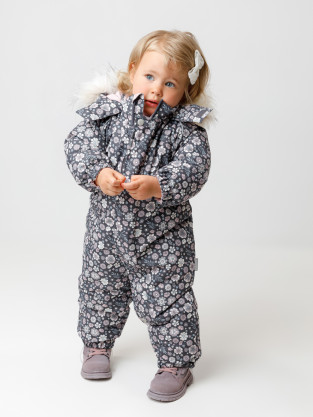 Комбинезоны утепленные для девочки, артикул: ВК 60116/н/17 Ал, цвет: темно-серый