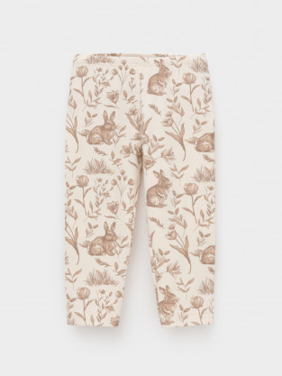 Лосины для девочки, артикул: КР 4321, цвет: бежевый