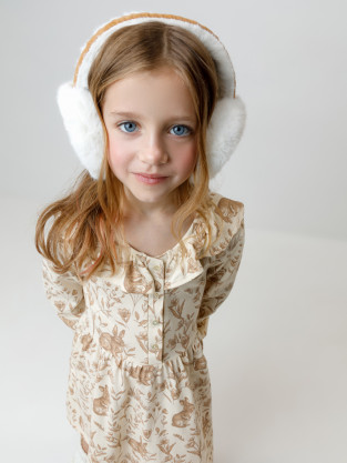 Платье для девочки, артикул: КР 5897, цвет: бежевый