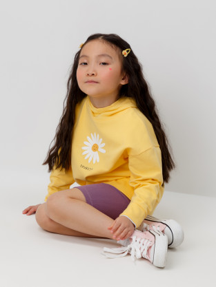 Худи для девочки, артикул: КП 302329, цвет: желтый