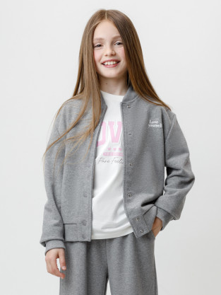 Жакет для девочки, артикул: КР 302836, цвет: серый