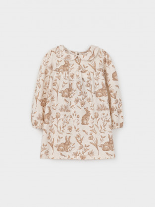 Платье для девочки, артикул: КР 5834, цвет: бежевый