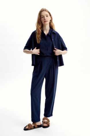 Брюки женские для мам, артикул: ЕВТ 4132, цвет: синий