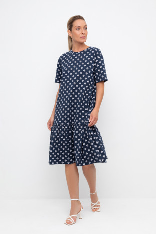 Платья женские для мам, артикул: ЕВТ 5066, цвет: темно-синий