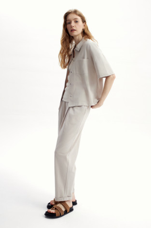 Блузы, рубашки женские для мам, артикул: ЕВТ 3280, цвет: бежевый