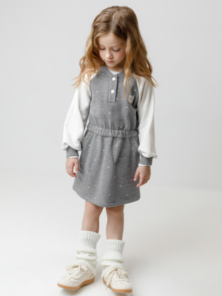 Платье для девочки, артикул: КР 5946, цвет: серый