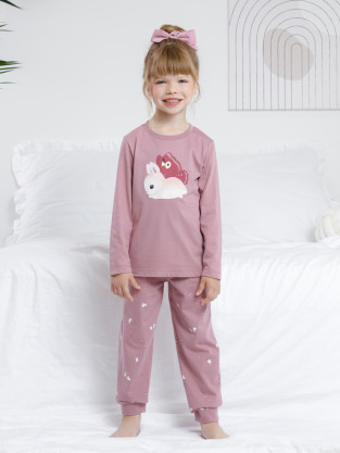 Пижама для девочки, артикул: К 1606, цвет: розовый