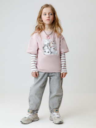 Футболка для девочки, артикул: КР 302828, цвет: розовый