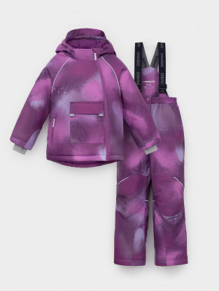 Комплект утепленный для девочки, артикул: ВК 20069/н/1 ГР, цвет: фиолетовый - 2 фото