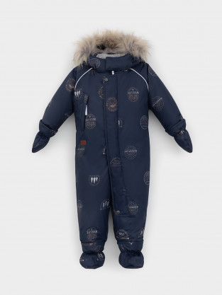 Комбинезоны утепленные для мальчика, артикул: ВК 60116/н/18 Ал, цвет: темно-синий - 2 фото
