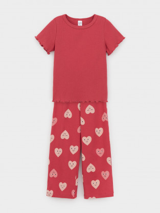 Пижама для девочки, артикул: МП 1659, цвет: бордовый - 2 фото