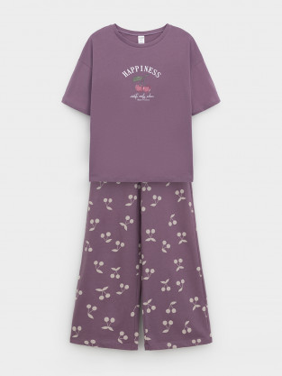 Пижама для девочки, артикул: МП 1657, цвет: бордовый - 2 фото