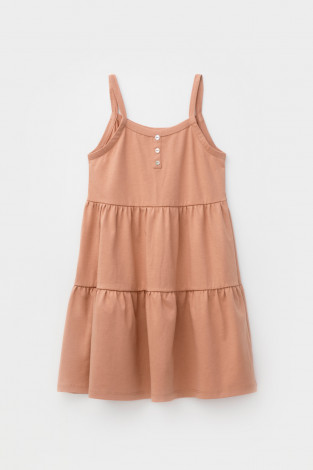 Сарафан для девочки, артикул: КР 5799, цвет: коричневый - 2 фото