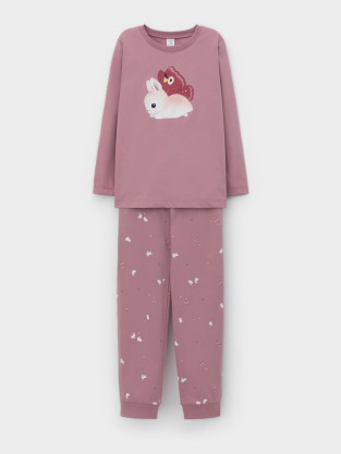 Пижама для девочки, артикул: К 1606, цвет: розовый - 2 фото