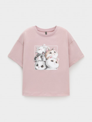 Футболка для девочки, артикул: КР 302828, цвет: розовый - 2 фото