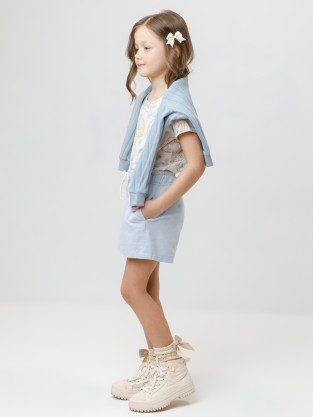 Шорты для девочки, артикул: КР 400679, цвет: голубой - 2 фото