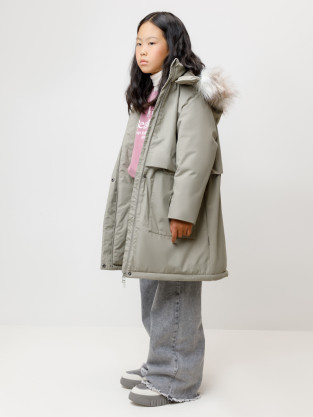 Куртка для девочки, артикул: ВК 38116/1 ГР, цвет: хаки - 2 фото